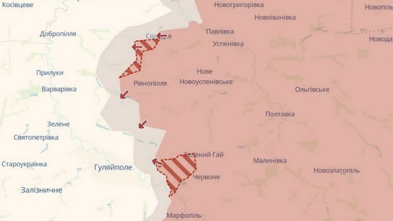 DeepState фіксує просування російських військ поблизу Гуляйполя