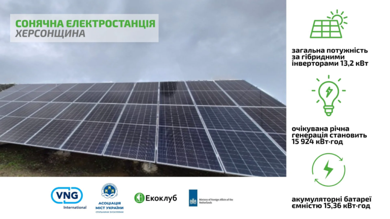На Херсонщині запустили нову сонячну електростанцію для підтримки водопостачання