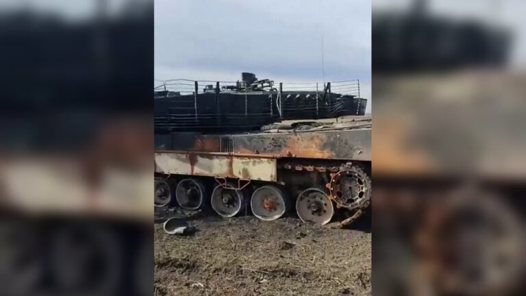 У мережі з’явилися фото пошкодженого німецького танка Leopard 2A6