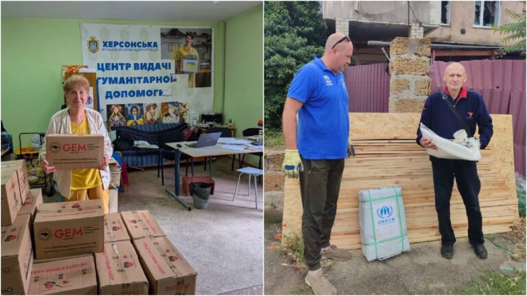Мешканці Херсонщини отримали понад 4 тис наборів із продуктами та будматеріалами