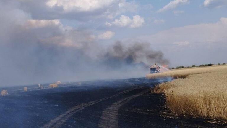 Понад 5 тис га зернових згоріли на Херсонщині через обстріли