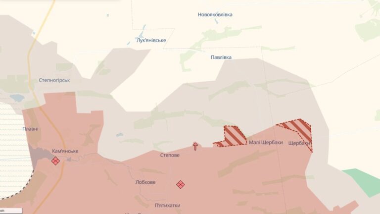 Російські війська просунулися поблизу Щербаків на Запоріжжі – DeepState