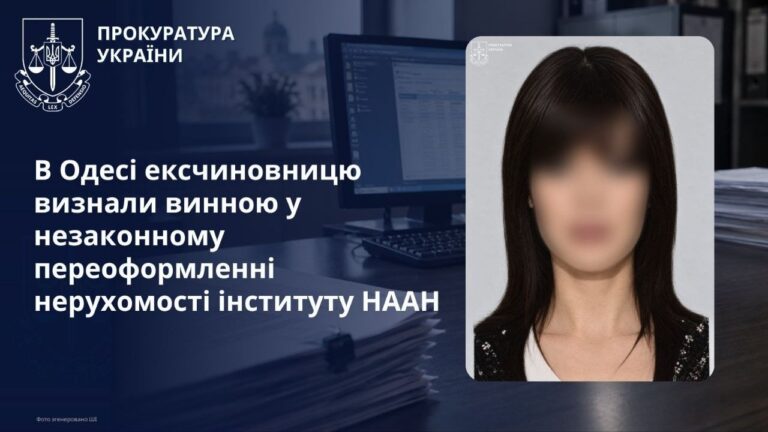 В Одесі експрацівницю реєстраційної служби засудили за незаконне переоформлення будівель НААН